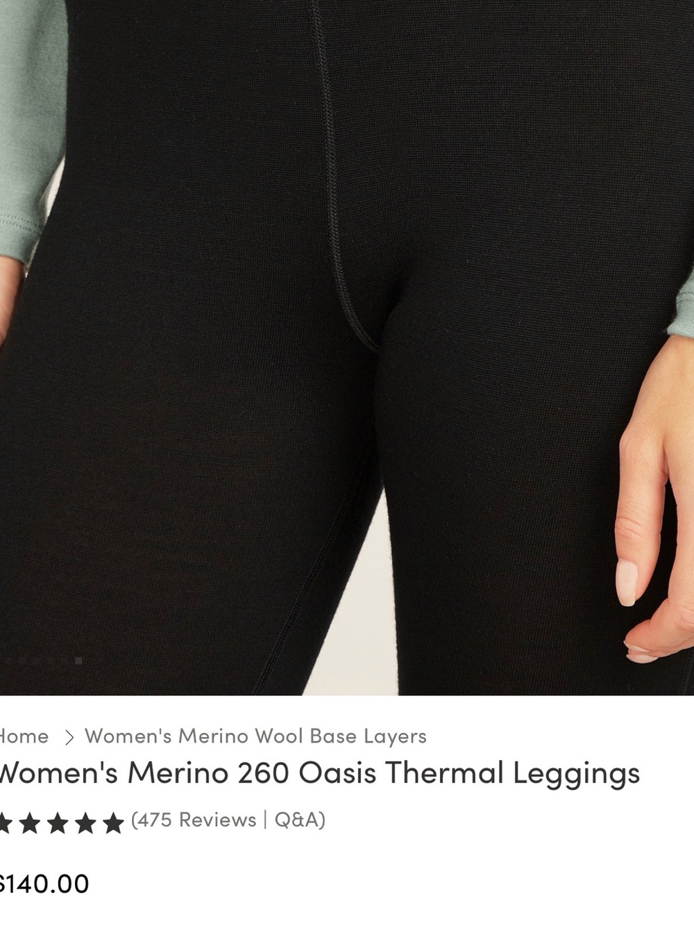 Icebreaker Black Merino-Blend High-Rise Leggings - Picture 5 of 8